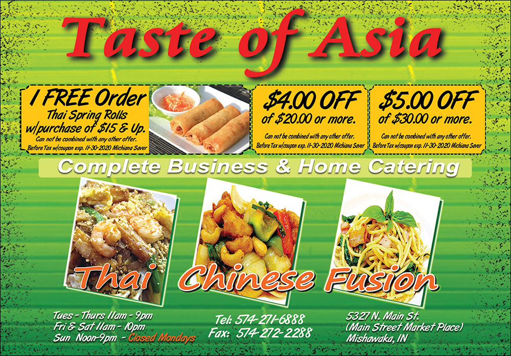 Taste of Asia Michiana Saver Magazine